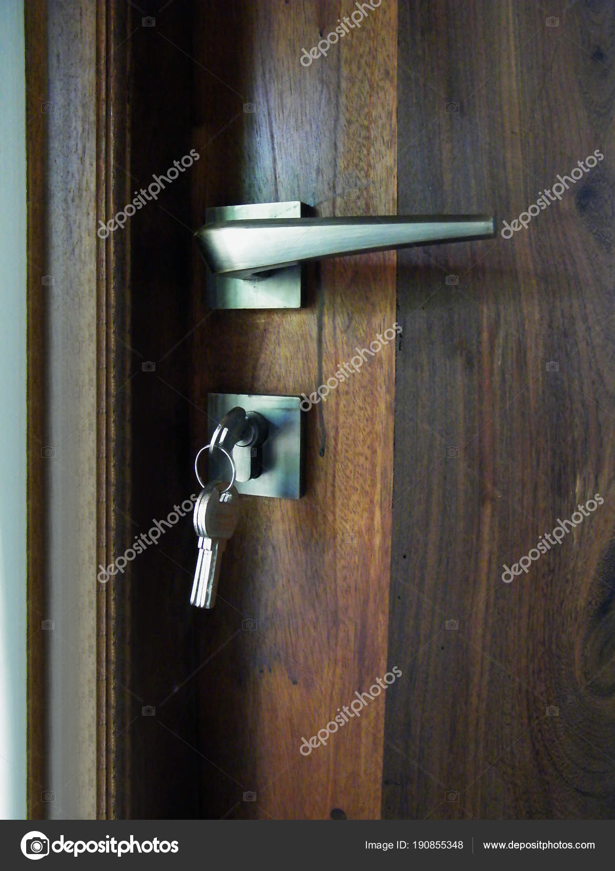 chrome door handle with lock