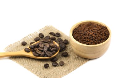 taze kızarmış kahve bean fasulye tozu ile 