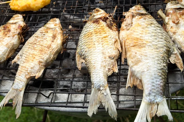 Pesce grigliato.thai street food — Foto Stock
