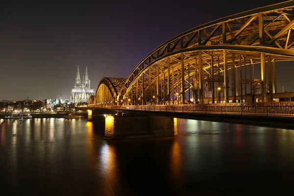 Cologne Germany nightscape — Stock Photo, Image