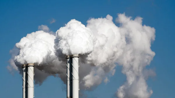 Air pollution power plant — Stock Photo, Image