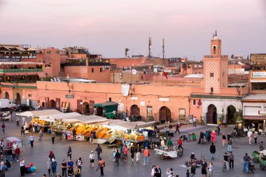 Marrakech Morocco souks tourists square clipart