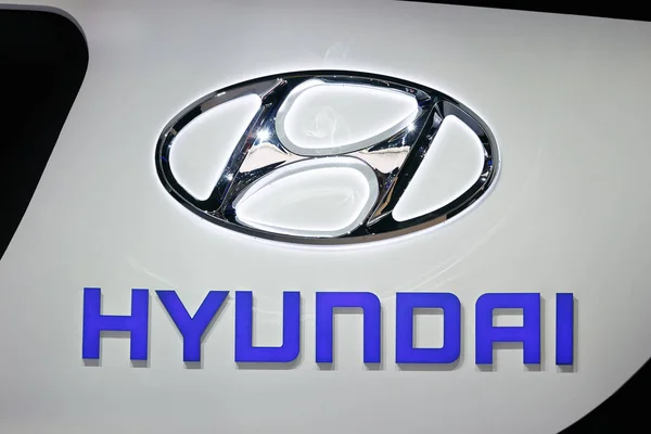 Hyundai auto znamení — Stock fotografie