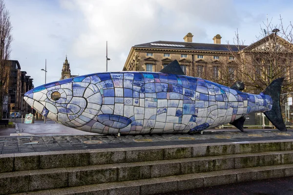 Fish sculpture Belfast Northern Ireland — Stock Photo, Image