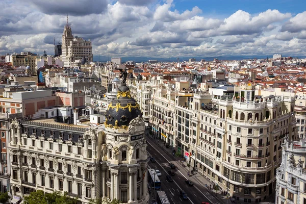 Gran Via Metropolis Madrid Spanyolország — Stock Fotó