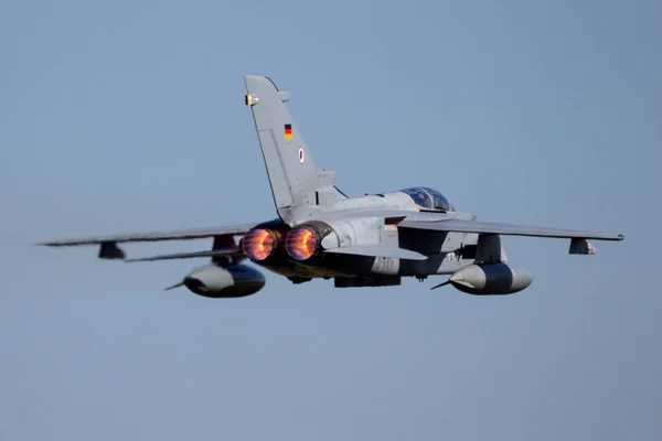 Military fighter jet plane afterburner — Stock Photo, Image
