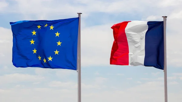 France EU flags — Stock Photo, Image