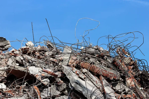 Rubble building demolition site — Stock Photo, Image