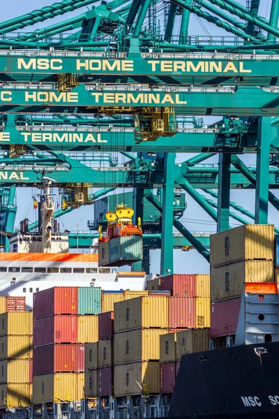 Containerschiffportalkran beladen — Stockfoto
