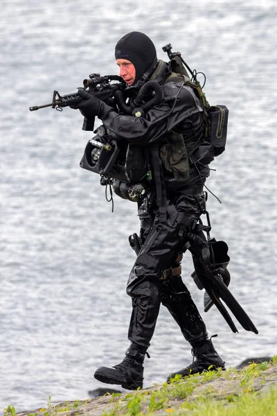 Den Helder Nederland Jun 2013 Special Forces Duiker Bestrijden Tijdens — Stockfoto