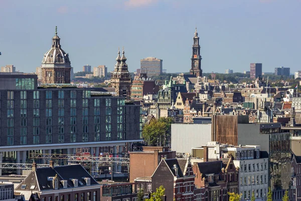 Skyline Vista Sulla Città Amsterdam Paesi Bassi — Foto Stock