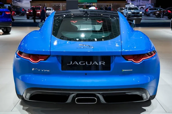 Bruselas Ene 2018 2018 Jaguar Type Automóvil Deportivo Lujo Mostrado —  Fotos de Stock