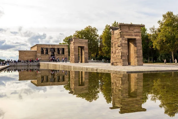 Madryt Hiszpania Październik 2014 Widok Świątynia Debod Starożytna Egipska Świątynia — Zdjęcie stockowe