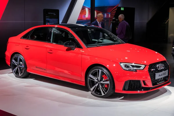 Bruxelas Jan 2018 2018 Audi Rs3 Sedan Car Showcased Brussels — Fotografia de Stock