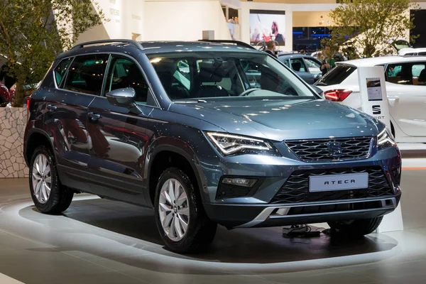 布鲁塞尔 2018年1月10日 新的位子 Ateca Suv 汽车显示在布鲁塞尔车展 — 图库照片