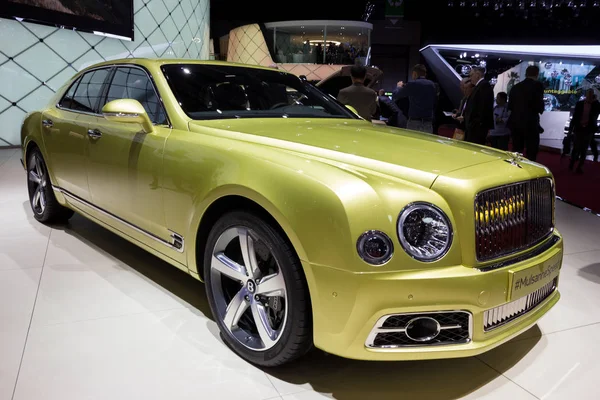 Geneva Suíça Março 2016 Bentley Mulsanne Velocidade Carro Luxo Exibido — Fotografia de Stock