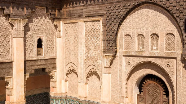 Marrakech Morocco Apr 2016 Detailed View Ben Youssef Madrasa Former — Stock Photo, Image