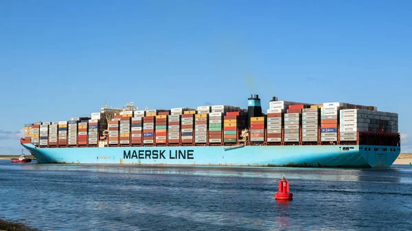 Rotterdam Nederländerna Sep 2017 Största Mycket Stora Containerfartyg Vlcv Världen — Stockfoto