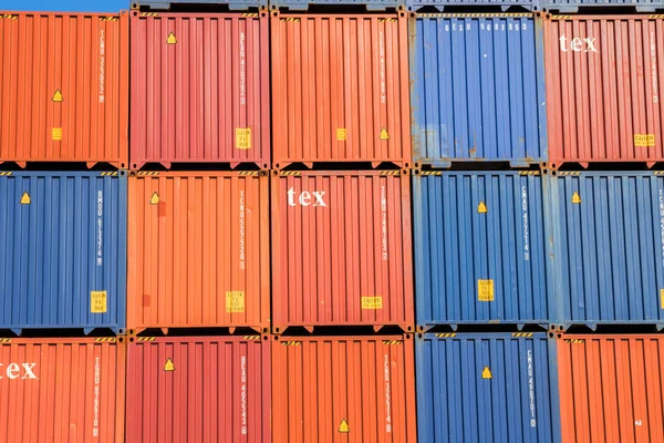 Rotterdam Holandia Sep 2017 Sea Containers Ułożone Wysyłki Terminalu Porcie — Zdjęcie stockowe