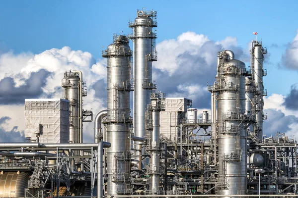 Rörsystem Anläggning För Olje Raffinaderi — Stockfoto