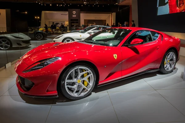 Brüksel Jan 2018 Ferrari 812 Superfast Spor Araba Brüksel Otomobil — Stok fotoğraf