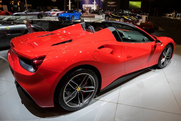 Brüksel Jan 2018 Ferrari 488 Örümcek Spor Araba Brüksel Otomobil — Stok fotoğraf