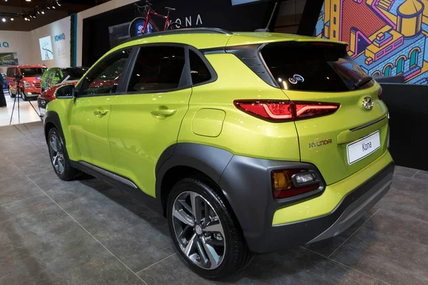 Brussels Januar 2018 Hyundai Kona Kleinwagen Auf Der Brüsseler Autoshow — Stockfoto