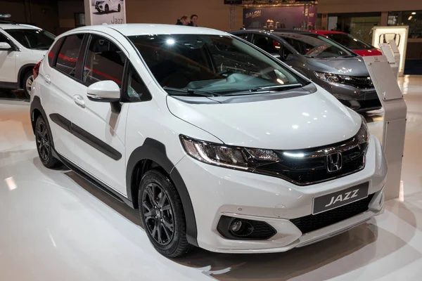 Брюссель Jan 2018 Honda Jazz Car Showcased Brussels Motor Show — стоковое фото