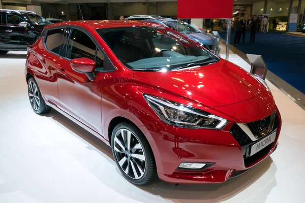 Bruselas Ene 2018 Nissan Micra Salón Del Automóvil Bruselas —  Fotos de Stock