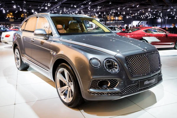 Bruselas Ene 2018 Bentley Bentayga Lujoso Suv Presentado Salón Del — Foto de Stock