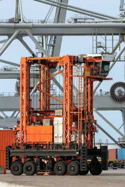 Cargo container shipping terminal clipart