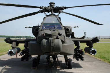 Attack helicopter front view clipart