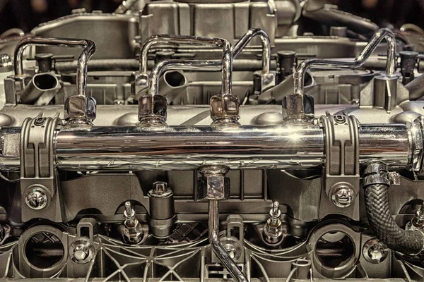 Mechanické části motoru zblízka. — Stock fotografie