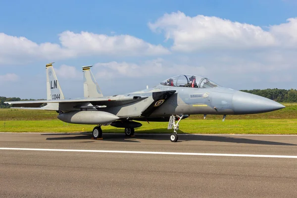 KLEINE BROGEL, BELGIUM - SEP 13, 2014: US Air Force F-15D Eagle — Stock Photo, Image