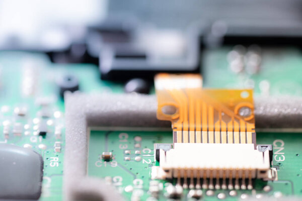 Connector or Socket and cable on the motherboard or electronic b