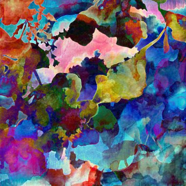 Sulu Boya doku tekrar modern desen