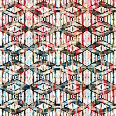 Suluboya efektli geometrik desen