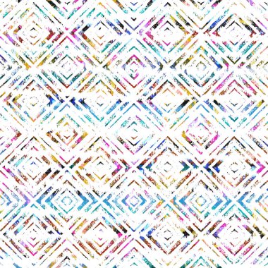 Suluboya efektli geometrik desen