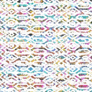 Suluboya efektli geometrik desen