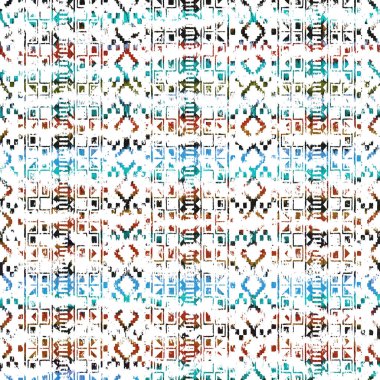 Suluboya efektli geometrik desen