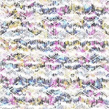 Suluboya efektli geometrik desen