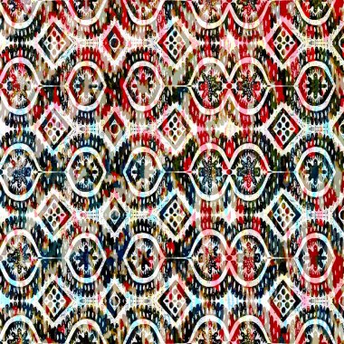 Suluboya efektli geometrik desen