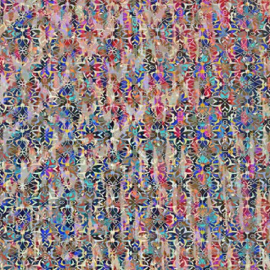 Suluboya efektli geometrik desen