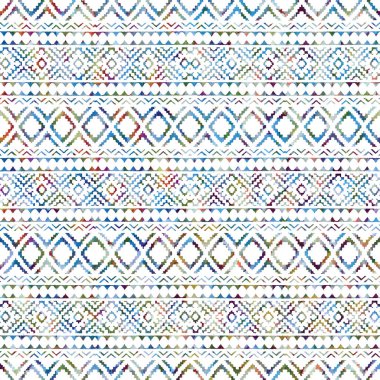 Suluboya efektli geometrik desen