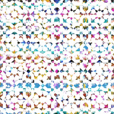 Suluboya efektli geometrik desen