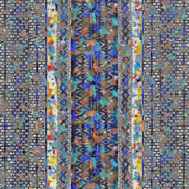 Suluboya efektli geometrik desen