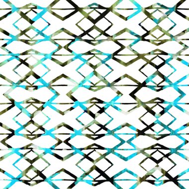 Suluboya efektli geometrik desen