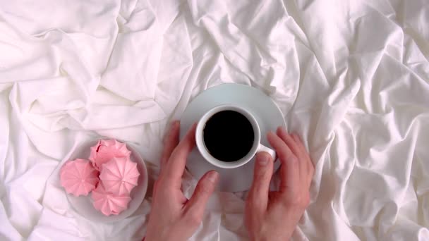 Koffie Bed Selectieve Aandacht — Stockvideo