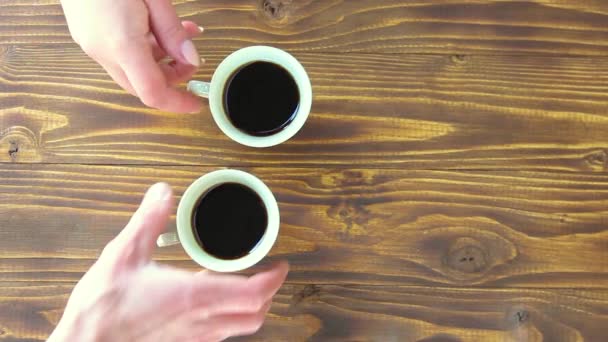 Чашку Кофе Селективный Фокус — стоковое видео