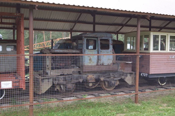 Talitsy ヤロスラヴリ地域 ペレスラヴリ地区 ロシア 2009 ペレスラヴリ鉄道博物館 ロシア語 Kukushka のカッコウは 小さな蒸気機関車または鉄道狭いゲージの鉄道 — ストック写真